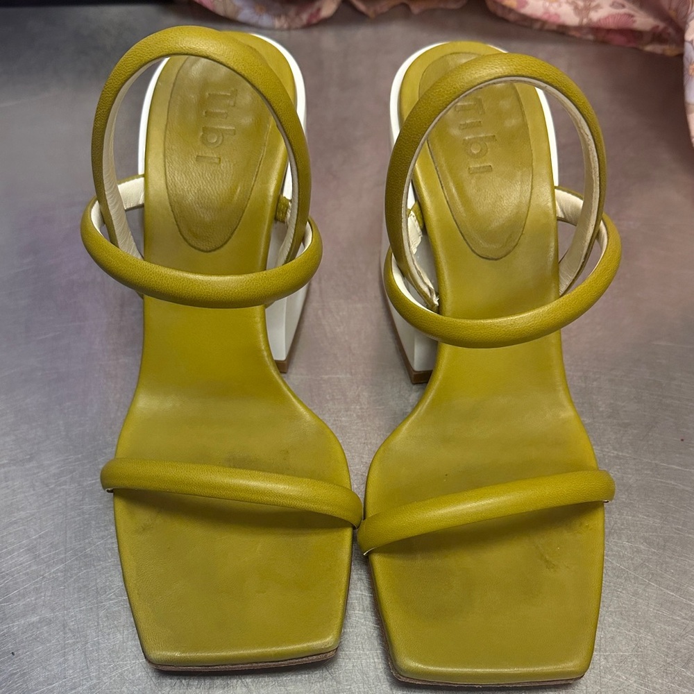 Tibi Pea Green Milo Sandal